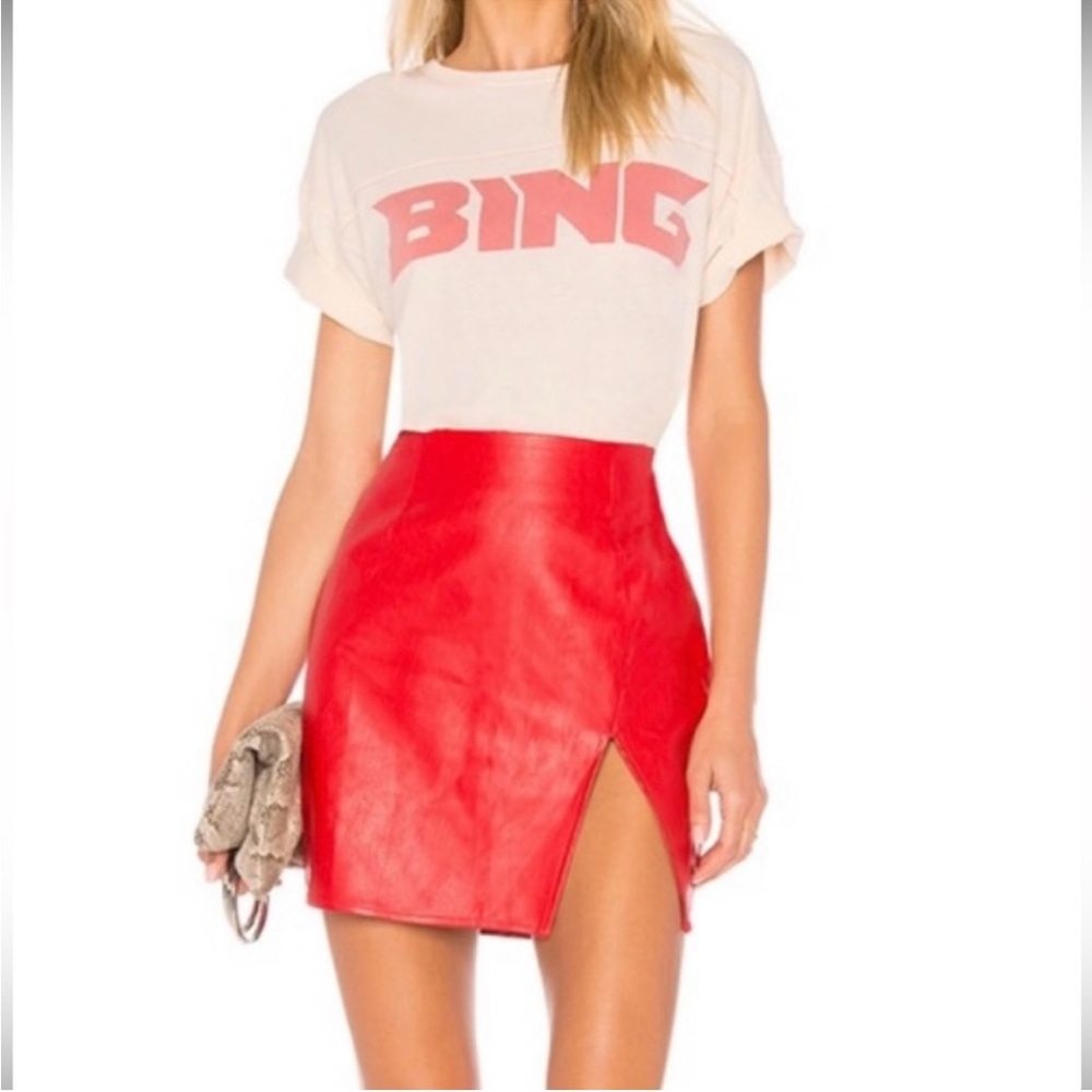 Superdown faux leather mini skirt